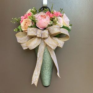 Wall Container/Pocket/Bucket with flowers